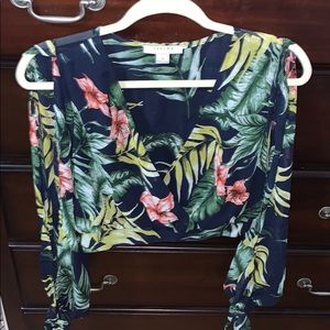 Summer long sleeve float crop top